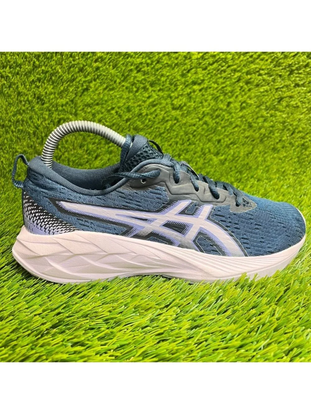 Asics Novablast 4 GS Girls Size 5.5Y Blue Pink Athletic Running Shoes Sneakers
